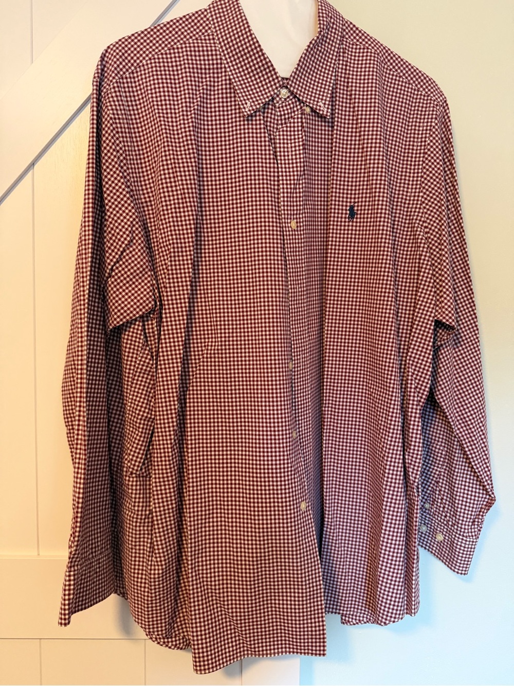 Ralph Lauren Red and White Gingham Button-Down Shirt